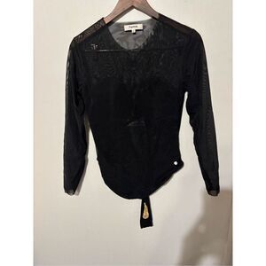 NWOT Popilush Women's Size XL Black Long Sleeve One Piece Bodysuit Shapewear